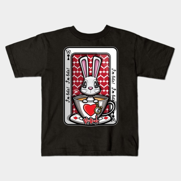 White Rabbit Kids T-Shirt by VooDudeDesigns